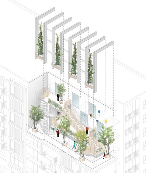 DAS STADTREGAL Axonometrie Grünbereich